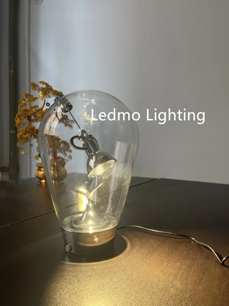 Lampe de Bureau Verre Italienne Vintage Rotative Dimmable