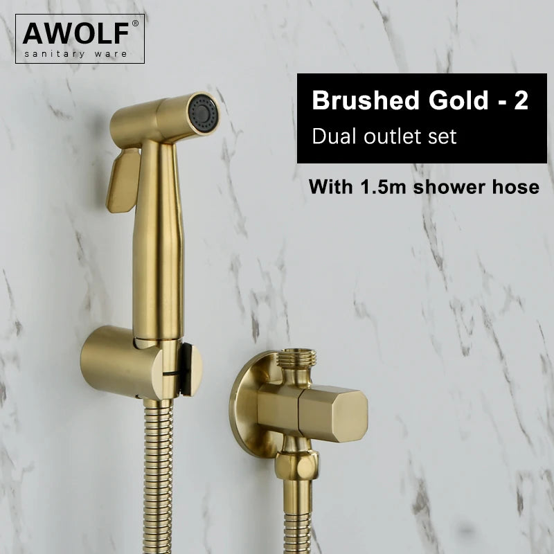 Douchette WC Portable en Acier Inoxydable Or Rose