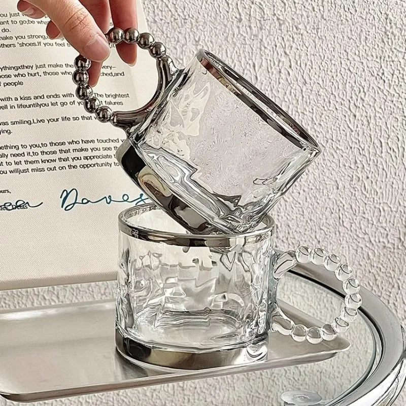 Beaded Glass Mug – Iced Coffee Cup