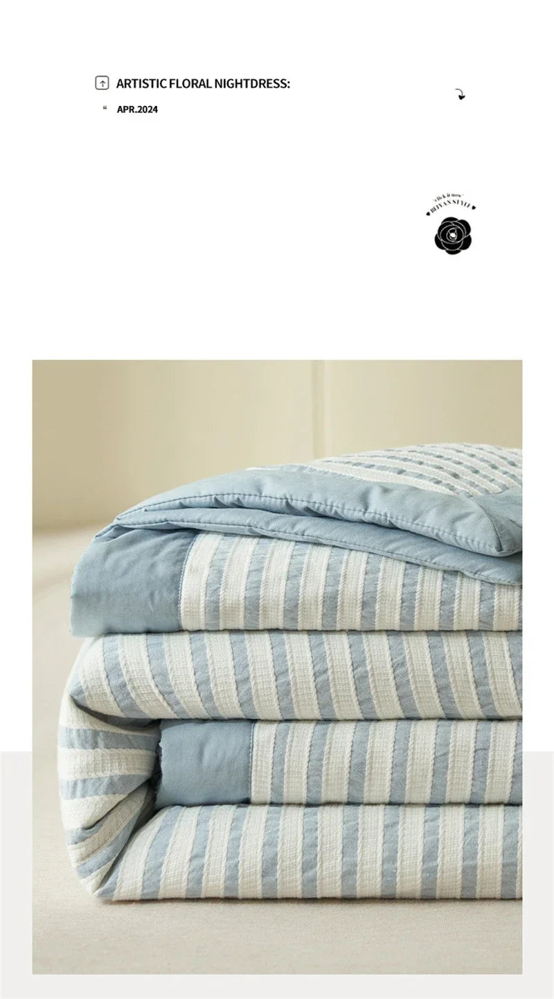 Couette d'Été Jacquard Coton Haut de Gamme Légère