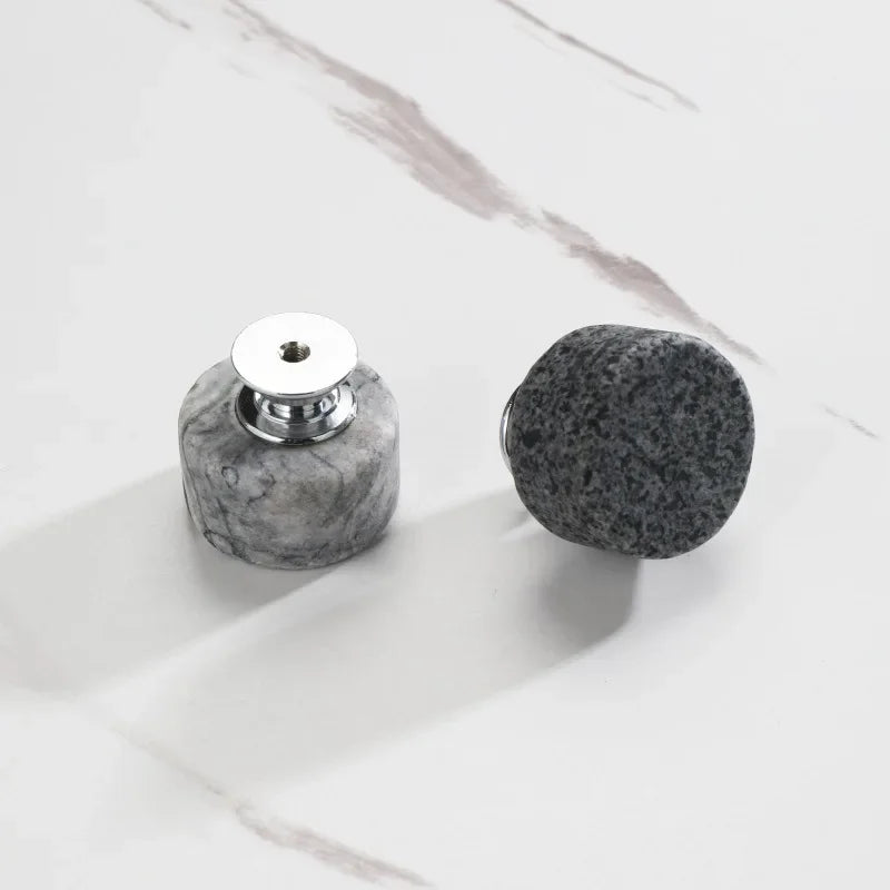 Poignée de Meuble Cylindrique Marbre Artificiel Luxe Léger