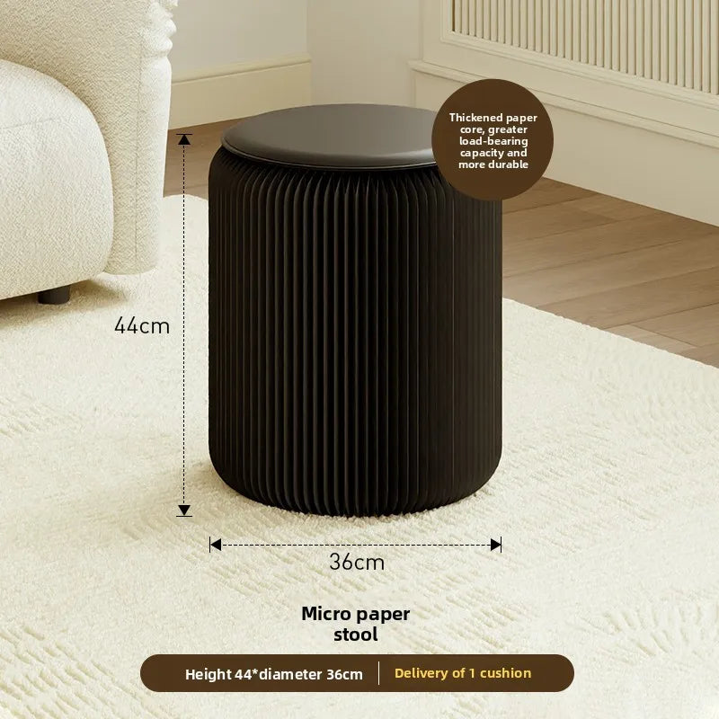 Tabouret Pliable en Carton Kraft - Design Accordéon