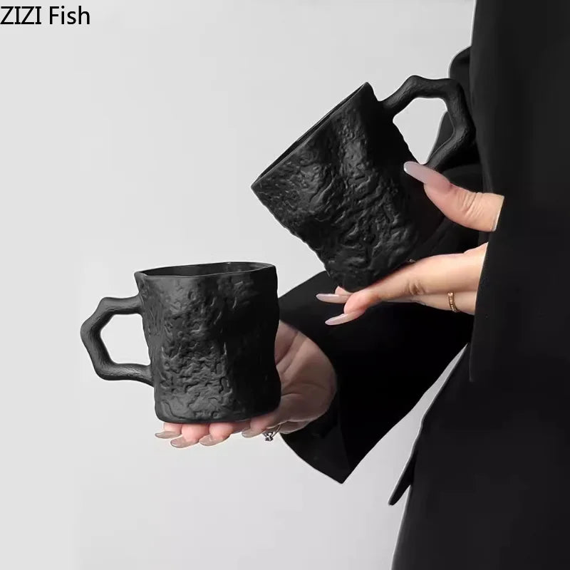 Tasse en Verre Noir Forme Irrégulière 200ml
