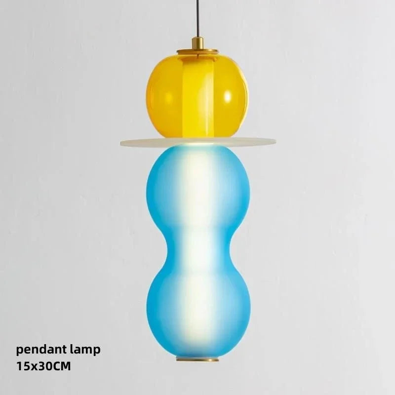 Suspension Design en Verre Coloré Vitrail