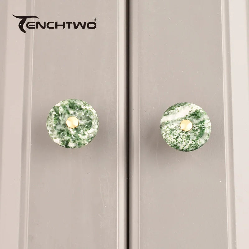 Agate Stone Knob – Crystal & Brass Cabinet Pull