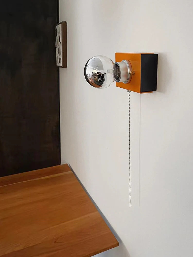 Applique Murale Rétro Bauhaus Forme Appareil Photo Orange