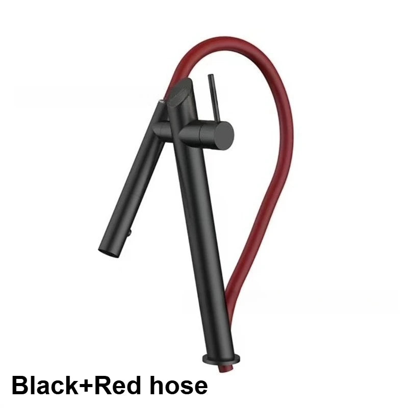 Robinet de Cuisine Magnétique Inox Noir et Rouge