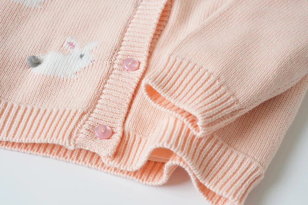Cardigan Fille Brodé Motif Champignon