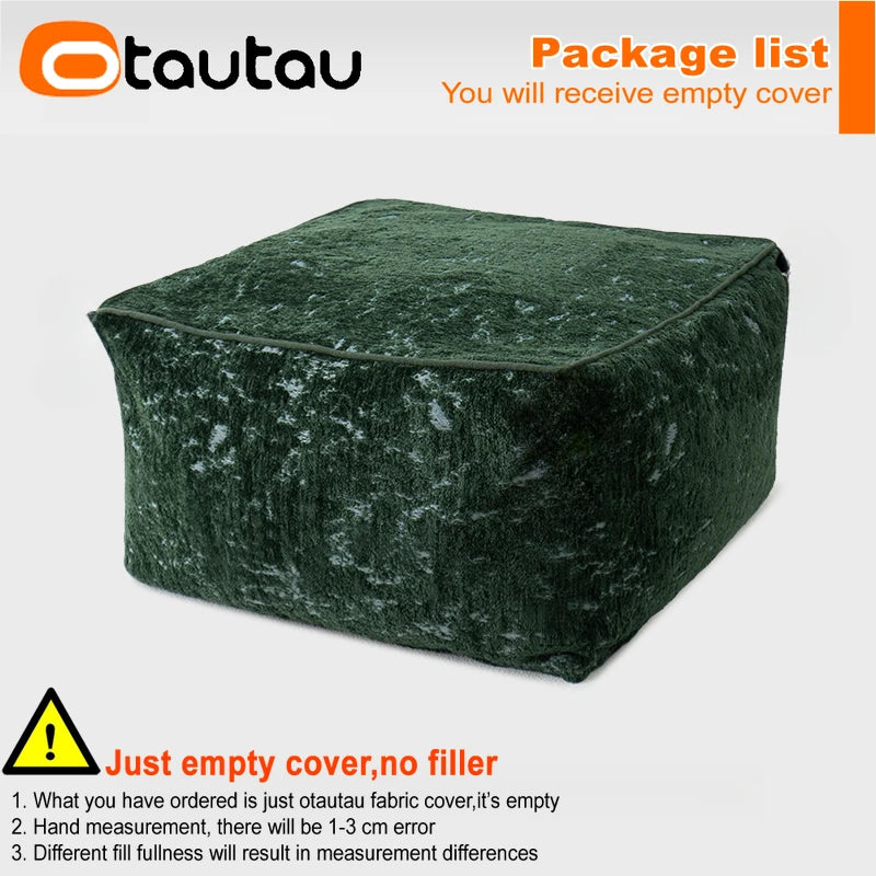 Housse de Pouf Ottoman Velours Diamant - Sans Garnissage