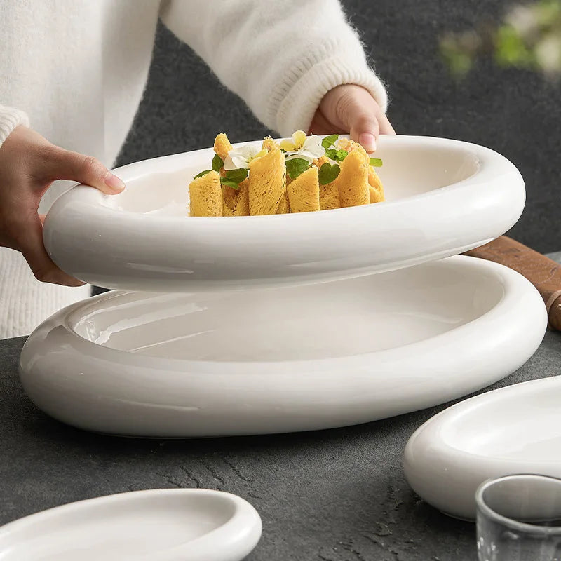 Insulated Ceramic Plate – Double-Layer Dinner Dish