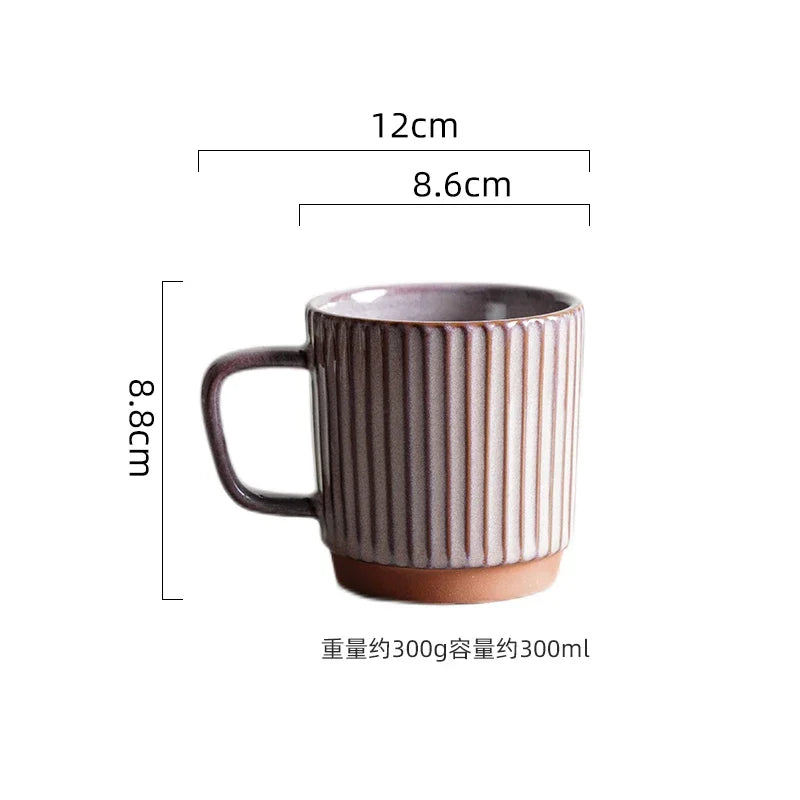 Tasse Rayée Vintage en Céramique