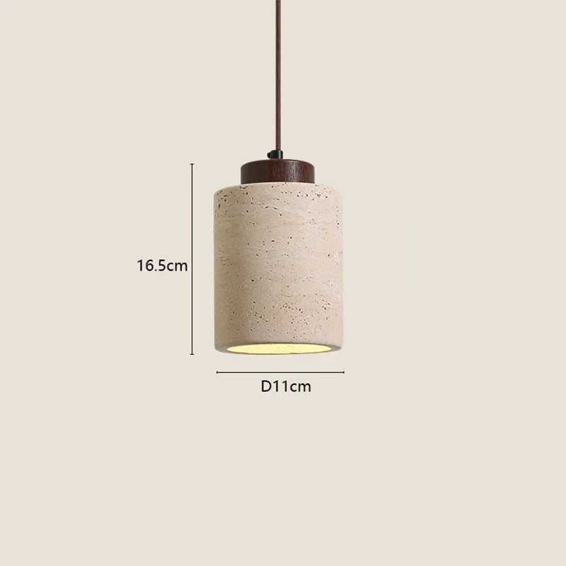 Suspension Chevet Pierre Jaune Style Wabi-Sabi Design
