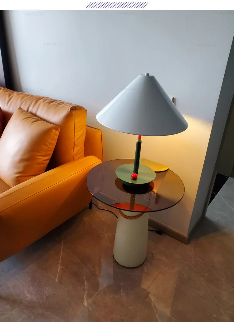 Lampe de Table Bambou Forme Chapeau Style Nordique