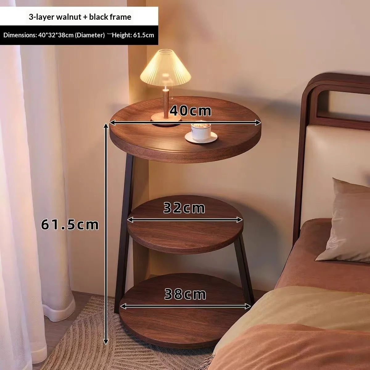 Table de Chevet Ronde Vintage - Multi-Niveaux