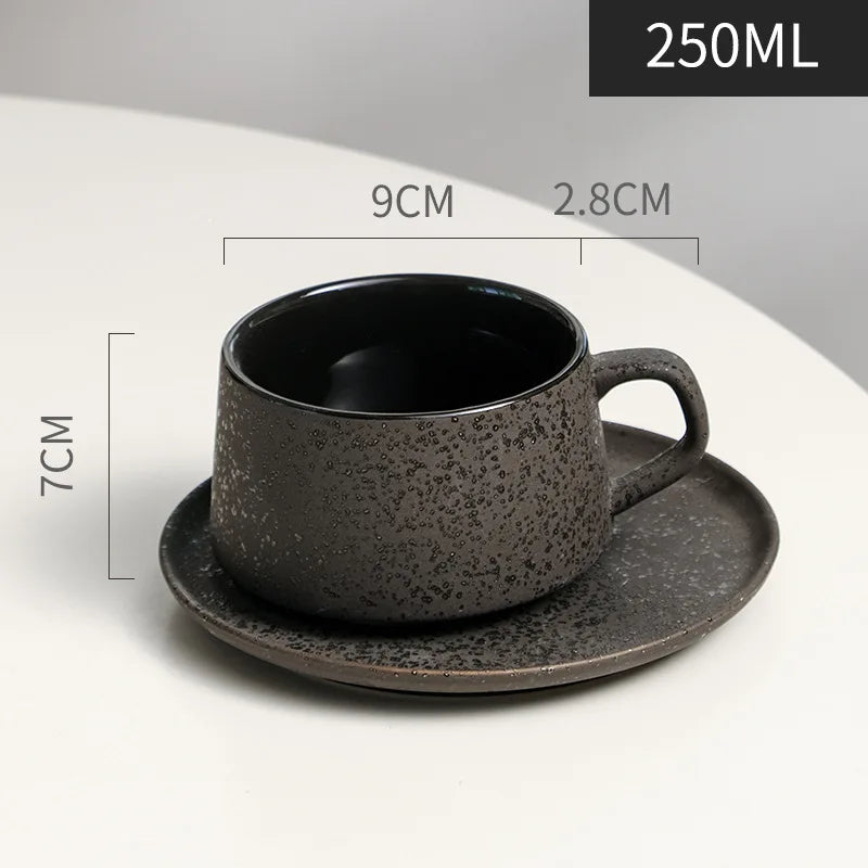 Ensemble Tasse et Soucoupe Céramique Noire