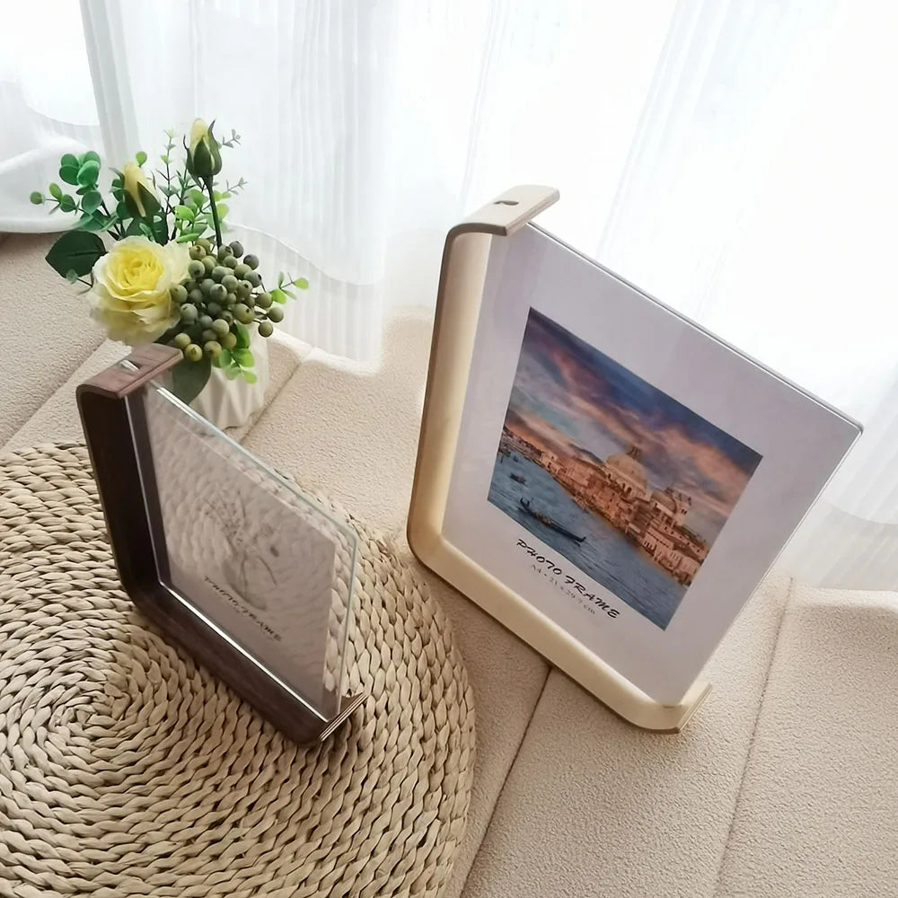 Cadre Photo en Bois et Acrylique - Format A4 Double Face
