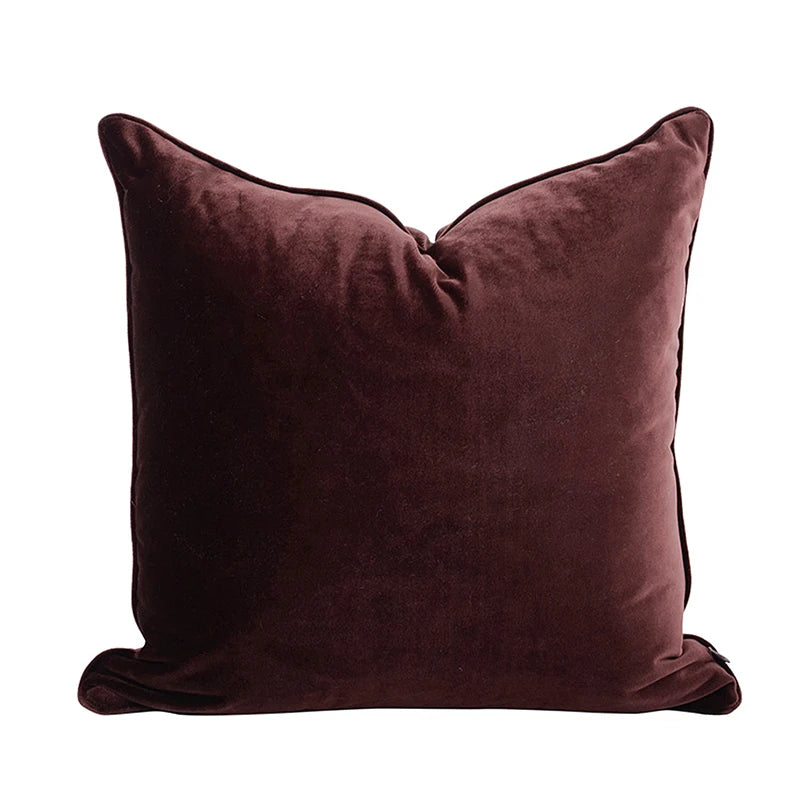 Housse de Coussin Velours Italien Vert Olive Uni