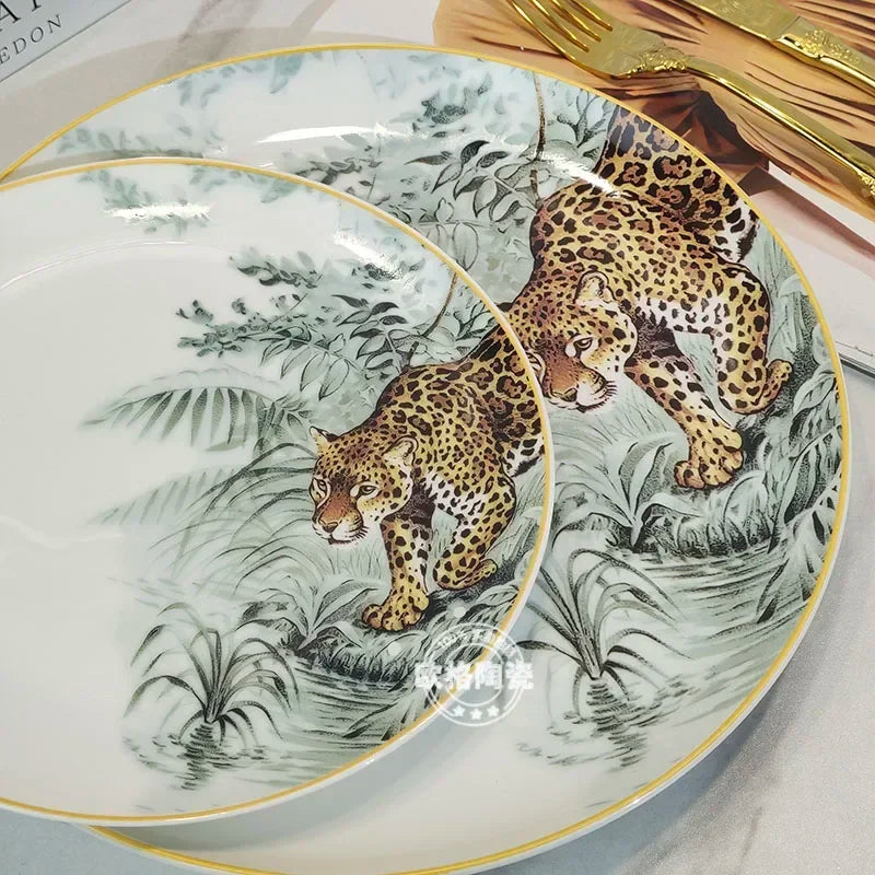 Service de Table Céramique Motif Jungle