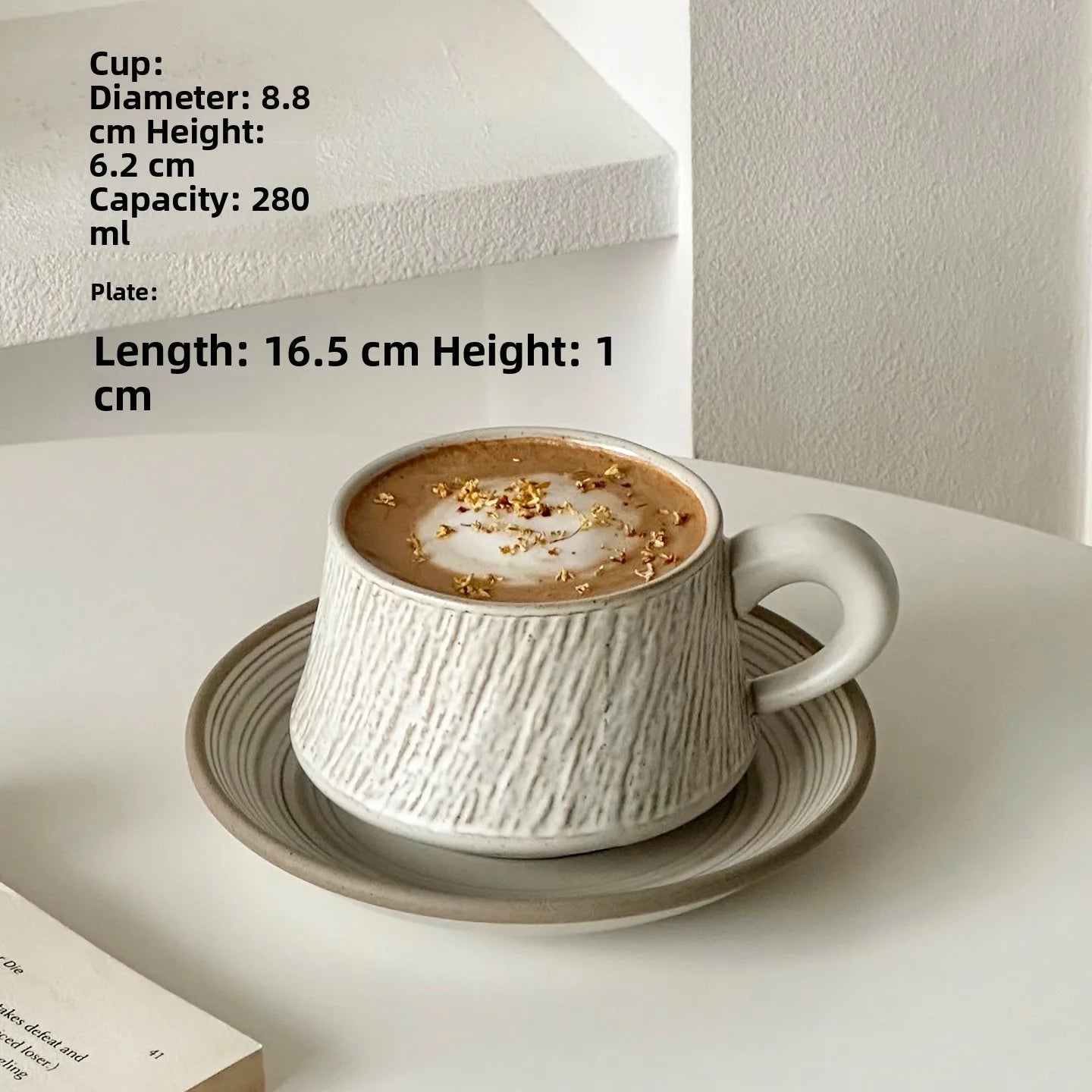 Ensemble Tasse et Assiette Rétro Haute Gamme Latte Art