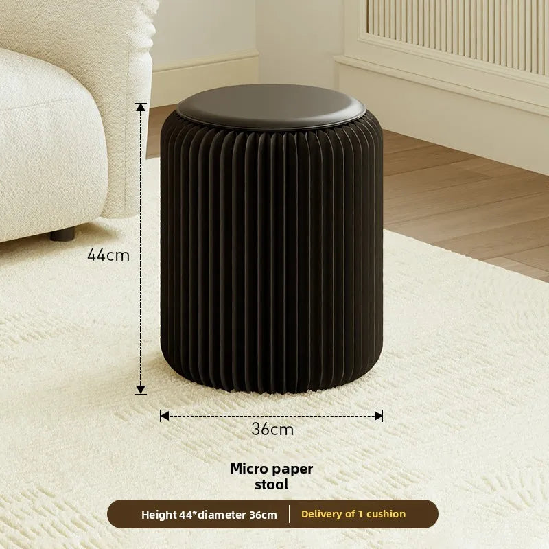 Tabouret Pliable en Carton Kraft - Design Accordéon