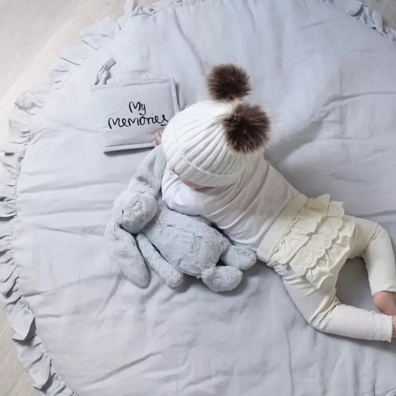 Tapis d'Éveil Rond Dentelle en Coton