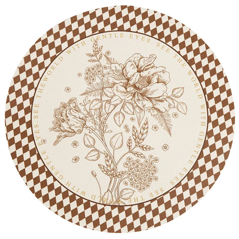 Sets de Table Ronds Imitation Cuir - Lot de 2