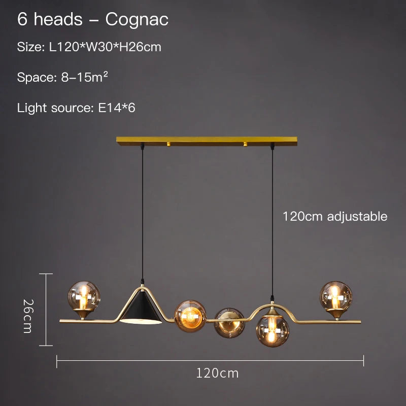 Suspension Boule de Verre Noire - Style Nordique LED