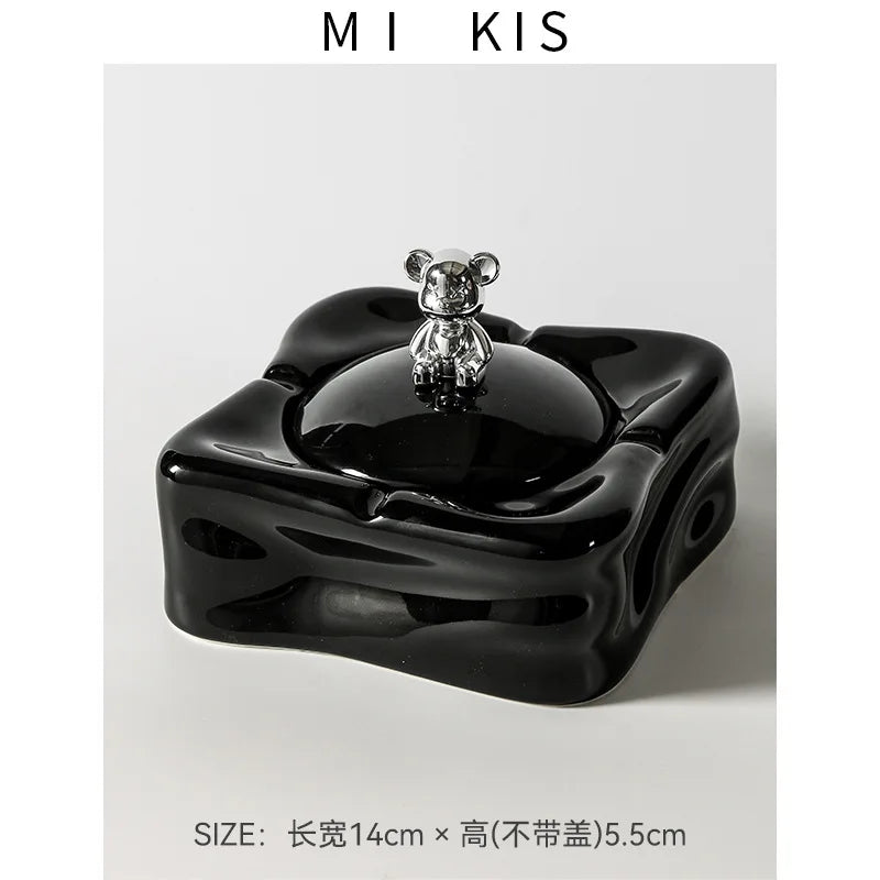 Ceramic Ashtray – Anti-Ash Design, Living Room Decor