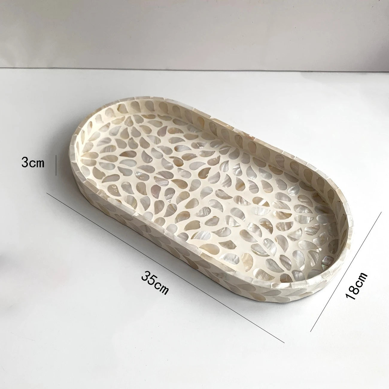 Plateau Coquillage Naturel Ovale Style Nordique Luxueux
