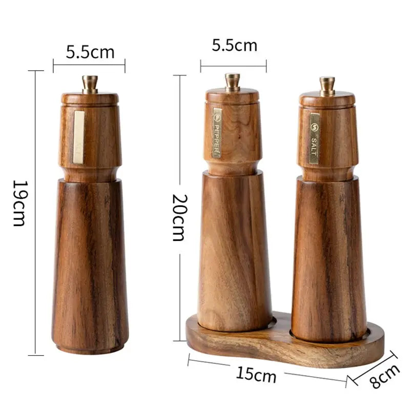 Ensemble Moulins à Poivre et Sel en Bois d'Acacia