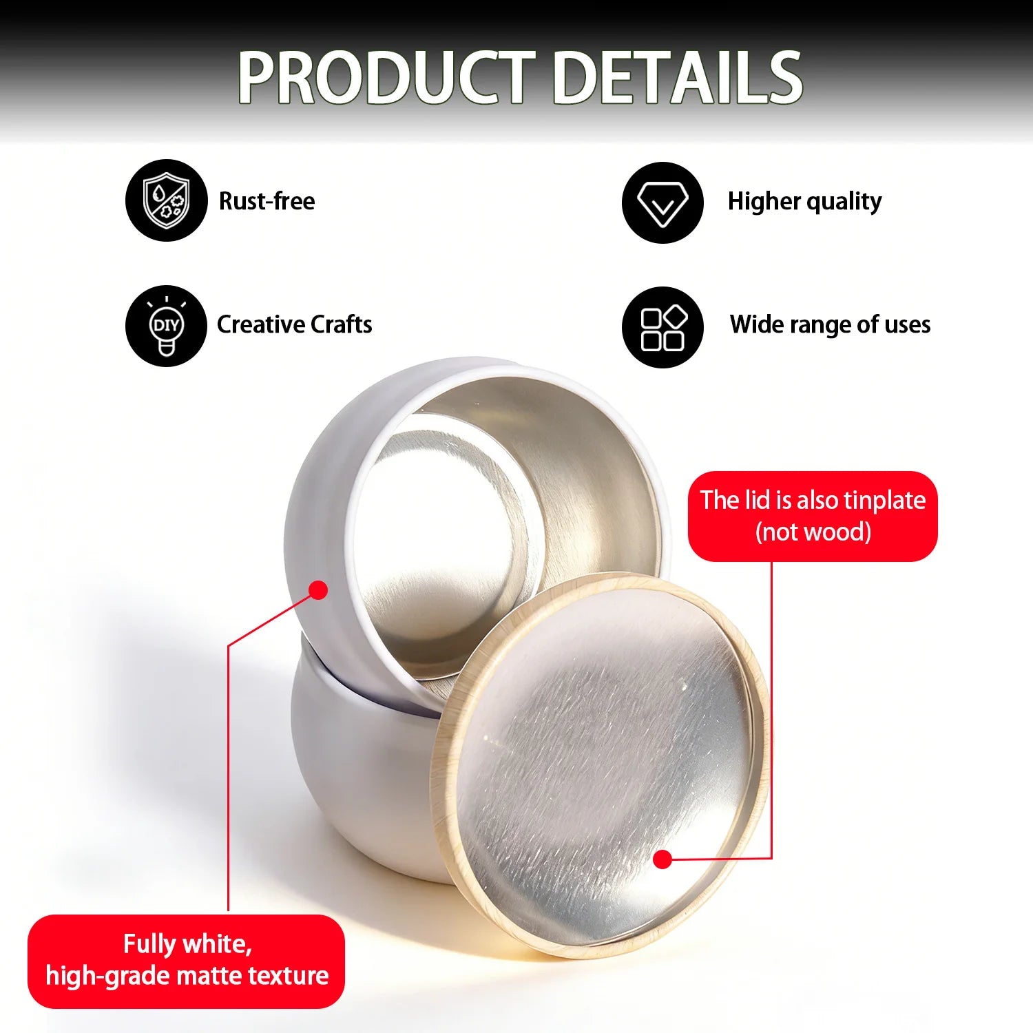 Lot de 6 Bocaux Vides pour Bougies DIY