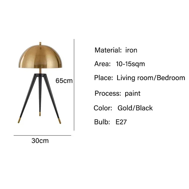 Lampadaire Trépied Vintage - Design Champignon Rétro