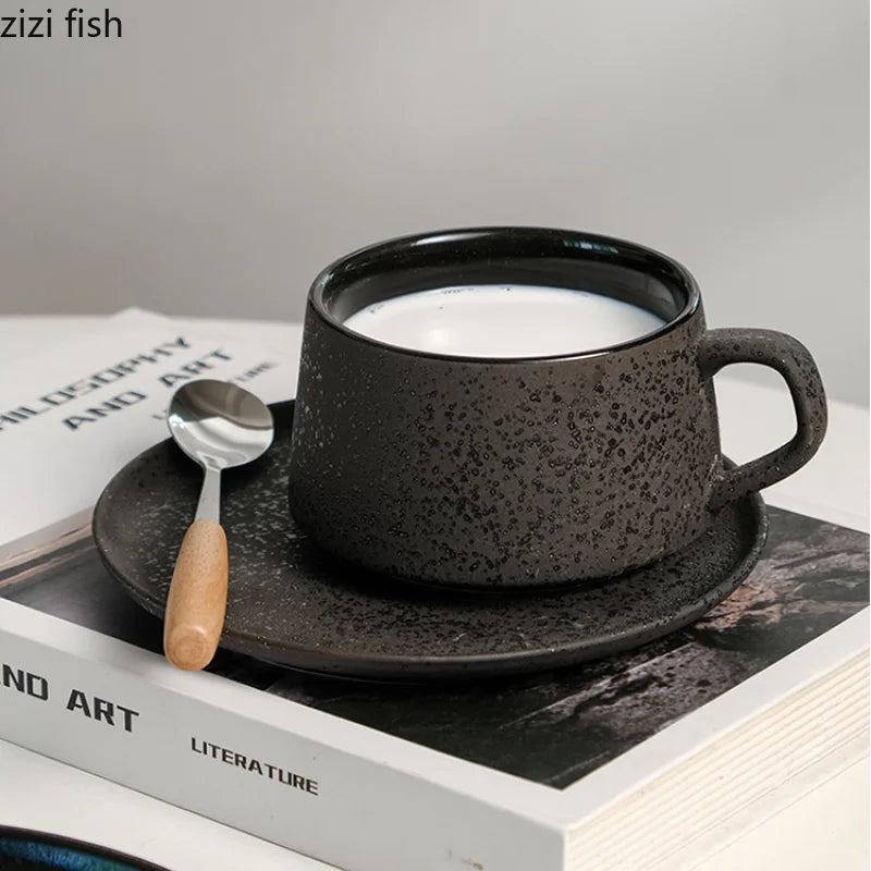 Ensemble Tasse et Soucoupe Céramique Noire