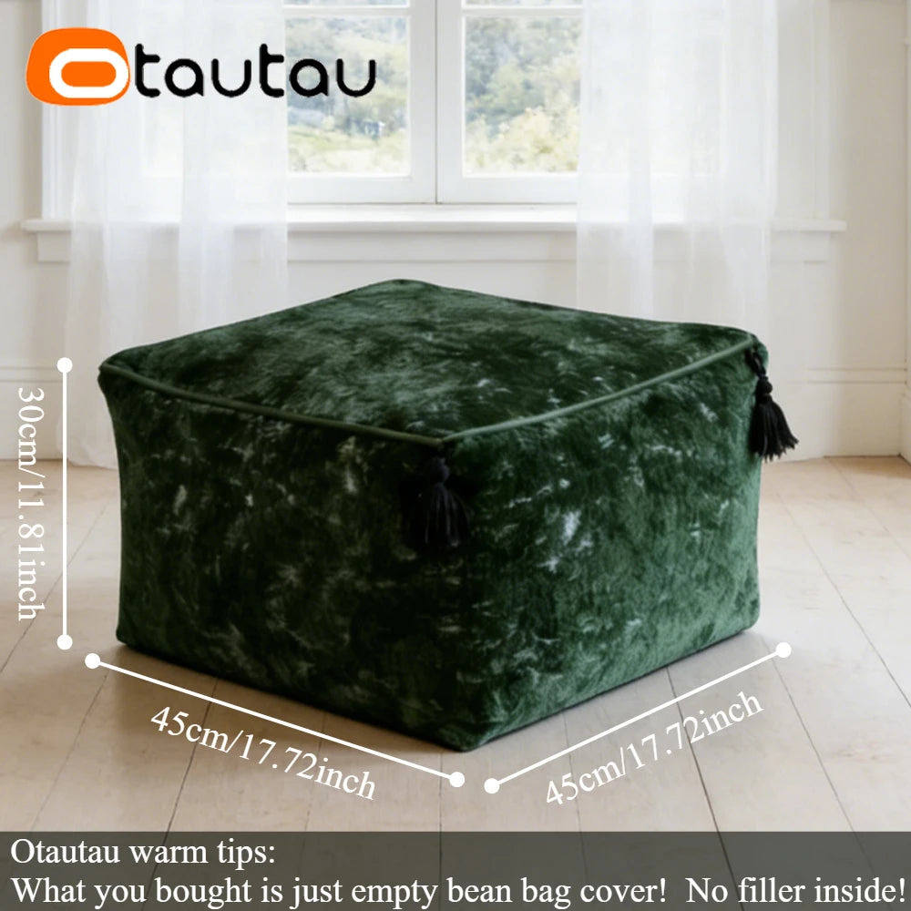 Housse de Pouf Ottoman Velours Diamant - Sans Garnissage