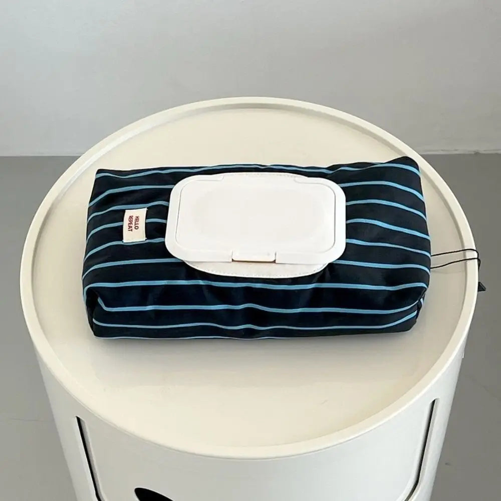 Striped Tissue Pouch – Portable Wet Wipe Case, 20x10cm