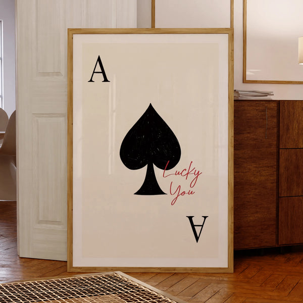 Affiche Décorative Cartes à Jouer Style Rétro