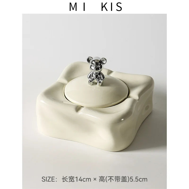 Ceramic Ashtray – Anti-Ash Design, Living Room Decor