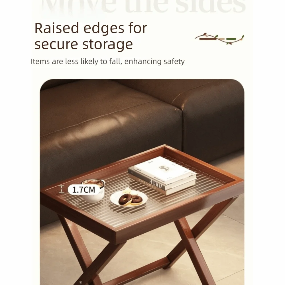 Table Basse Pliante Bois Base Robuste Compacte