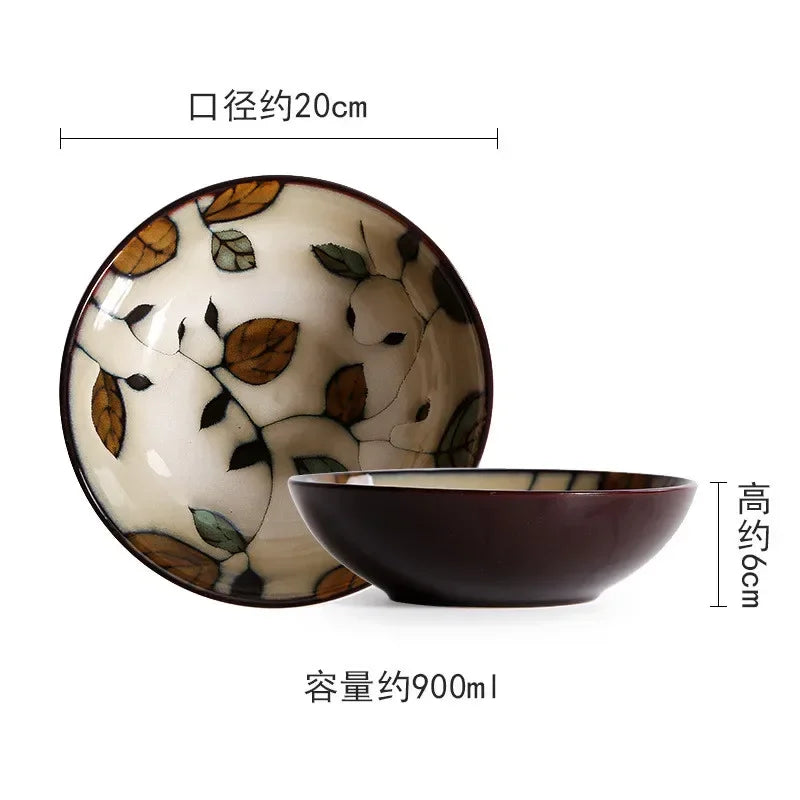 Assiette en Céramique Peinte à la Main Motif Fleurs