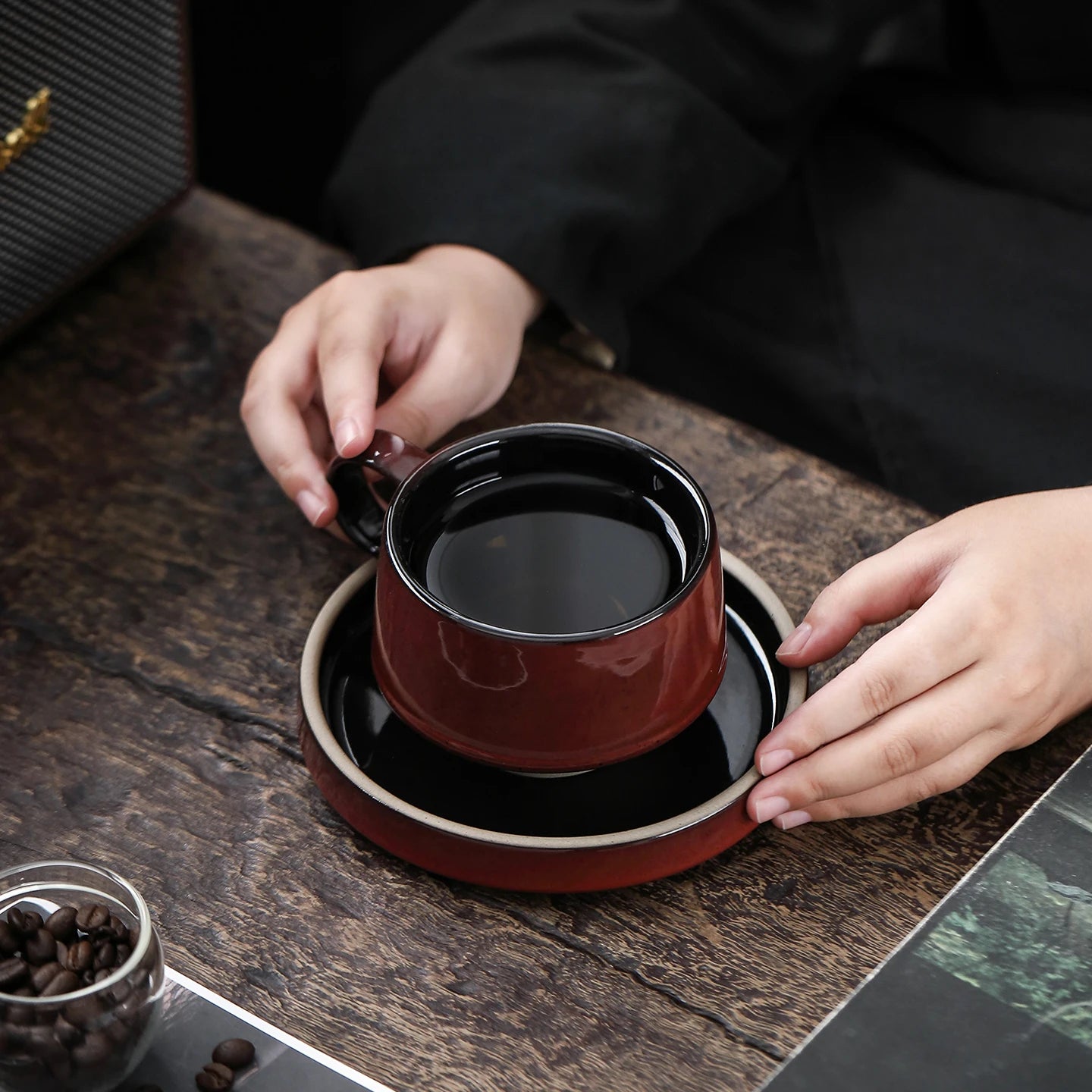 Tasse en Céramique Nordique avec Plateau 290ml
