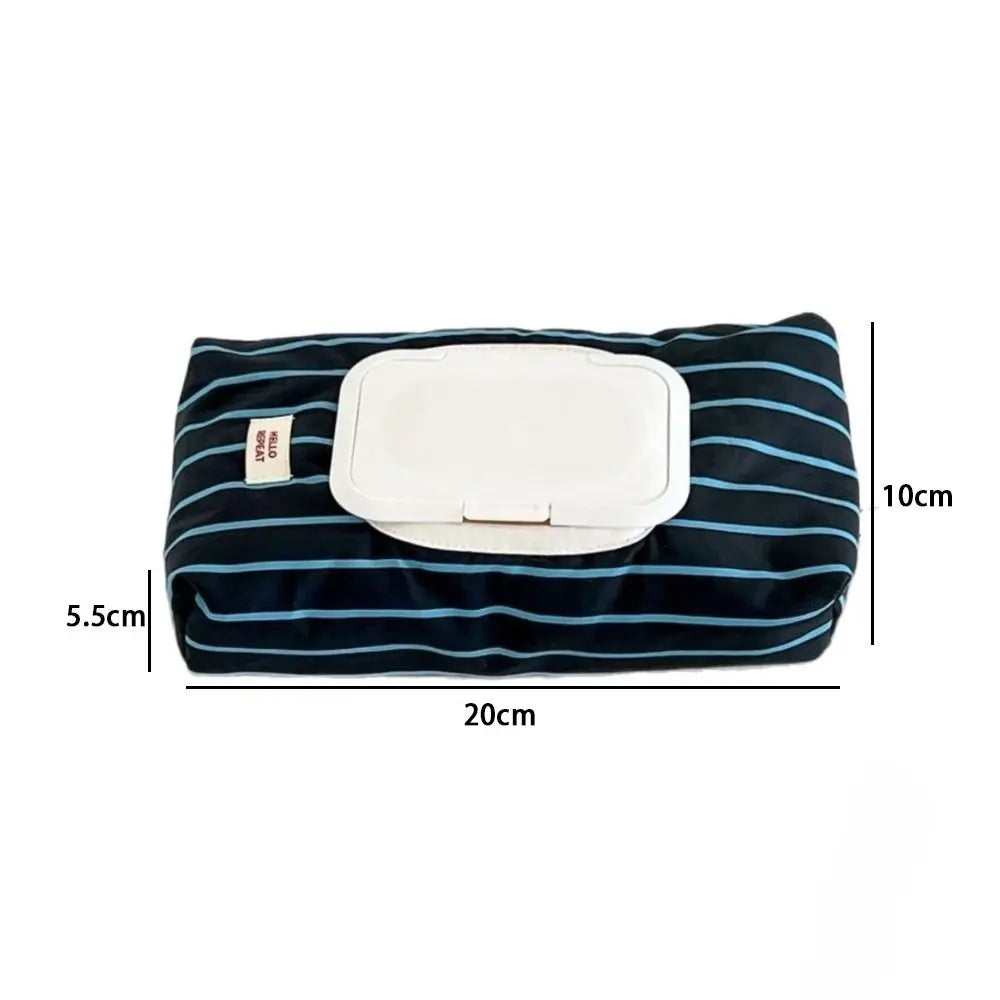 Striped Tissue Pouch – Portable Wet Wipe Case, 20x10cm