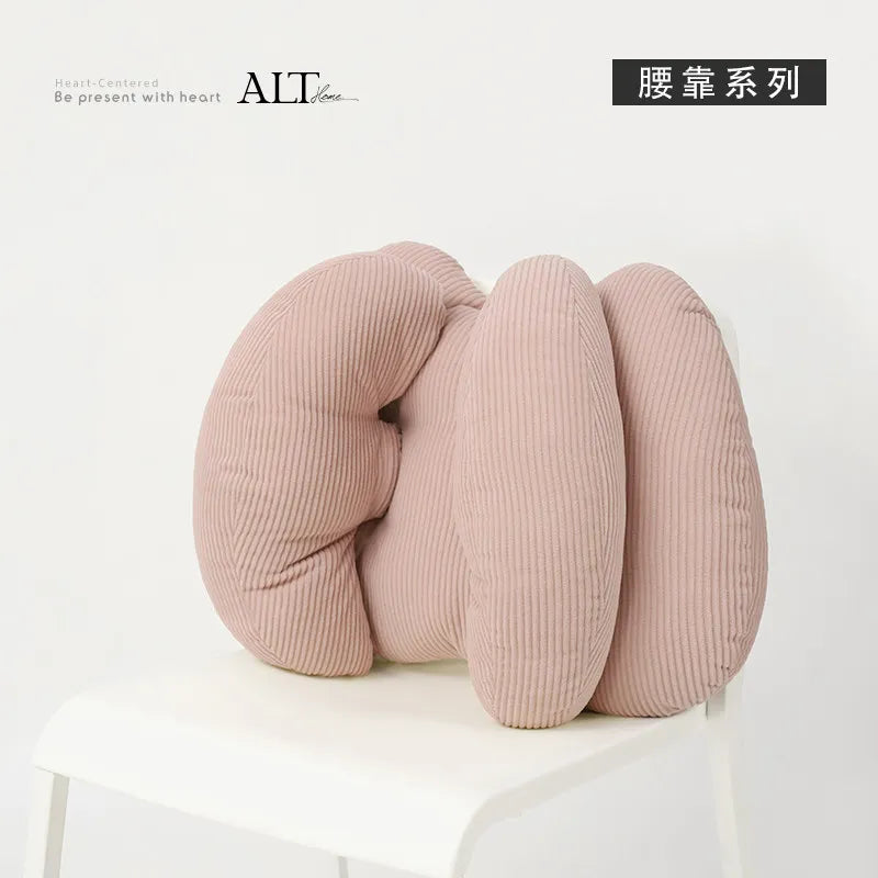Coussin Lombaire en Velours - Soutien Dos Ergonomique