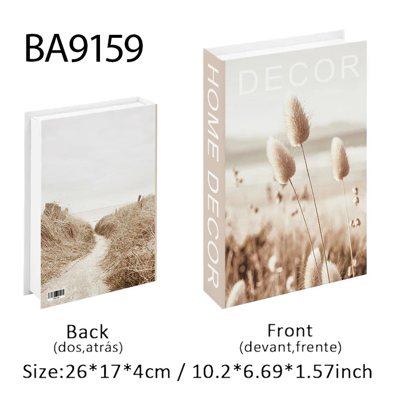 Faux Livres Décoratifs Boîte de Rangement Style Bauhaus