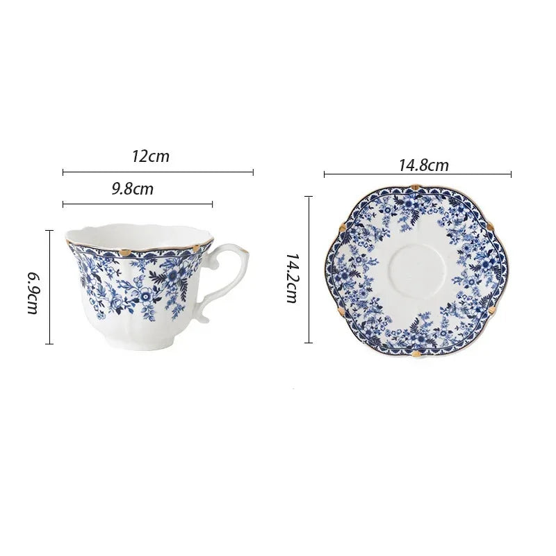 Tasse à Café en Porcelaine Bleu et Blanc Style Anglais