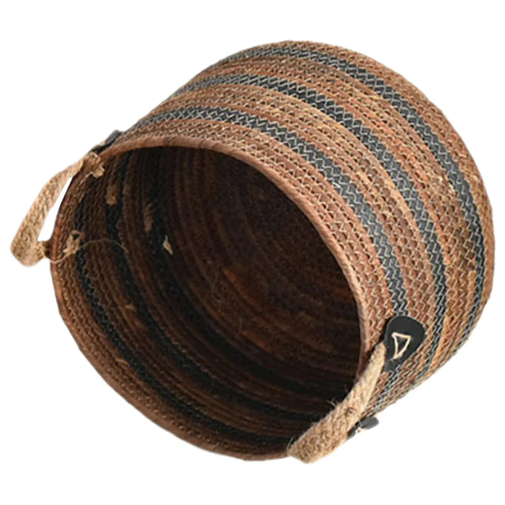 Panier à Linge en Corde Tressée Pliable Rotin