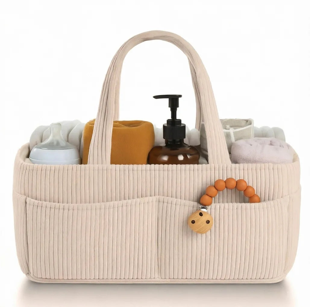 Sac à Langer en Velours Côtelé Pliable