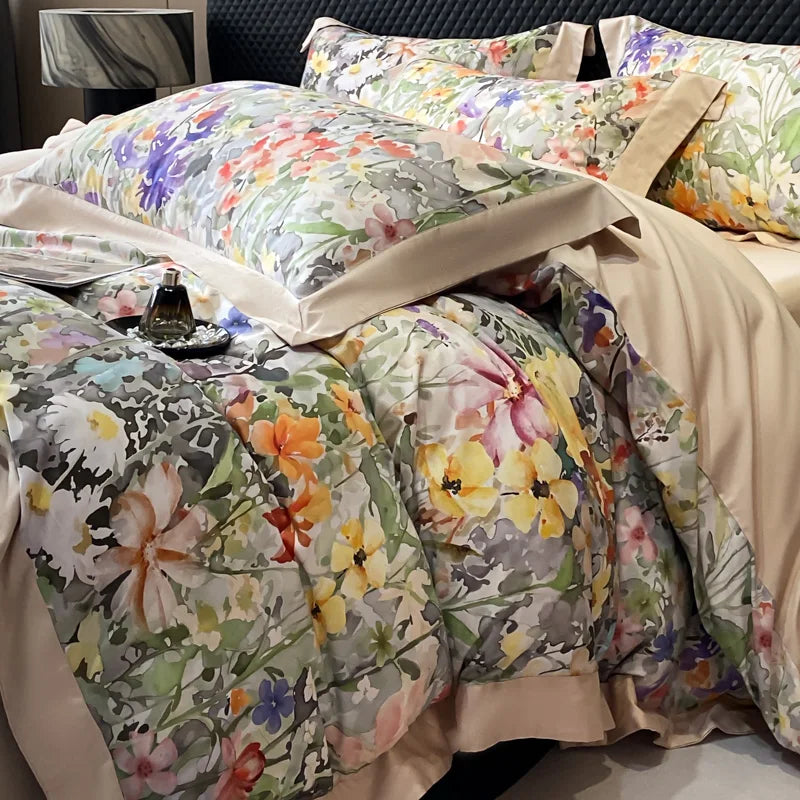 Parure de Lit Coton Luxe Style Hôtelier Brodée