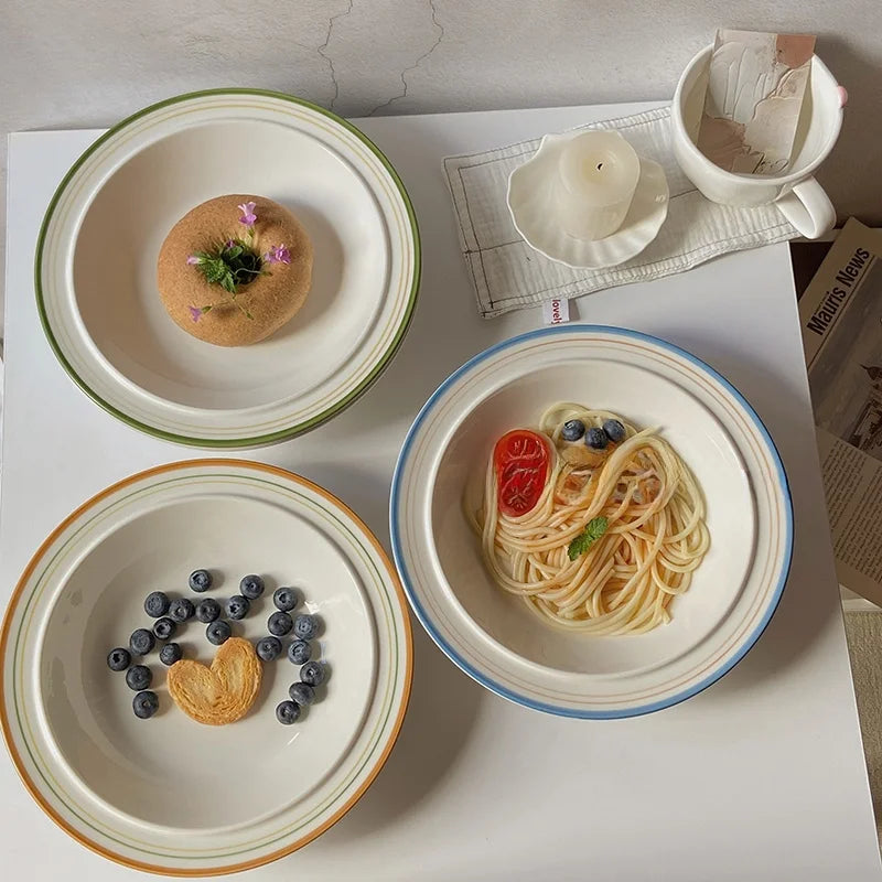 Assiette Creuse en Céramique Style Nordique