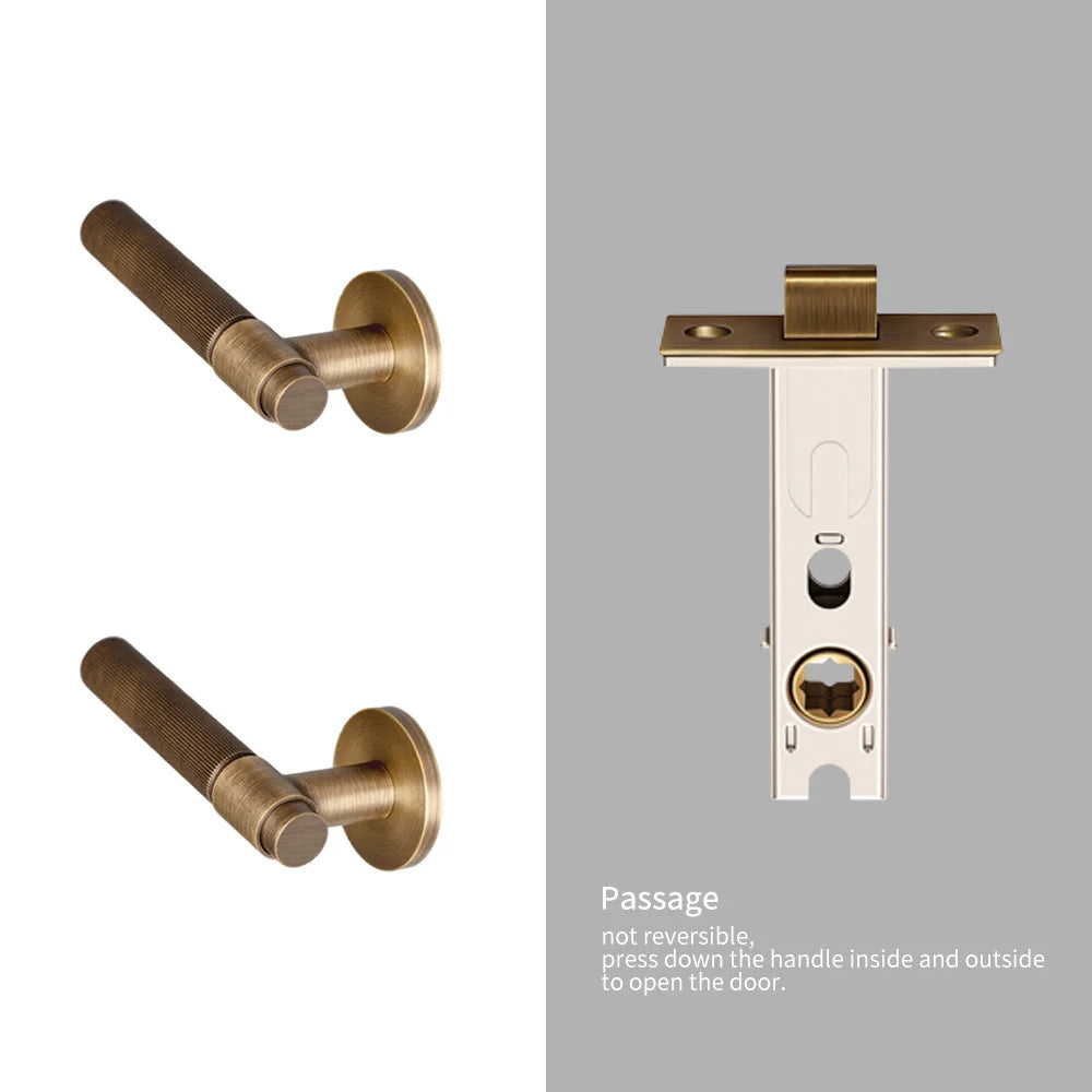 Brass Door Lock Set – Antique Bronze Hardware