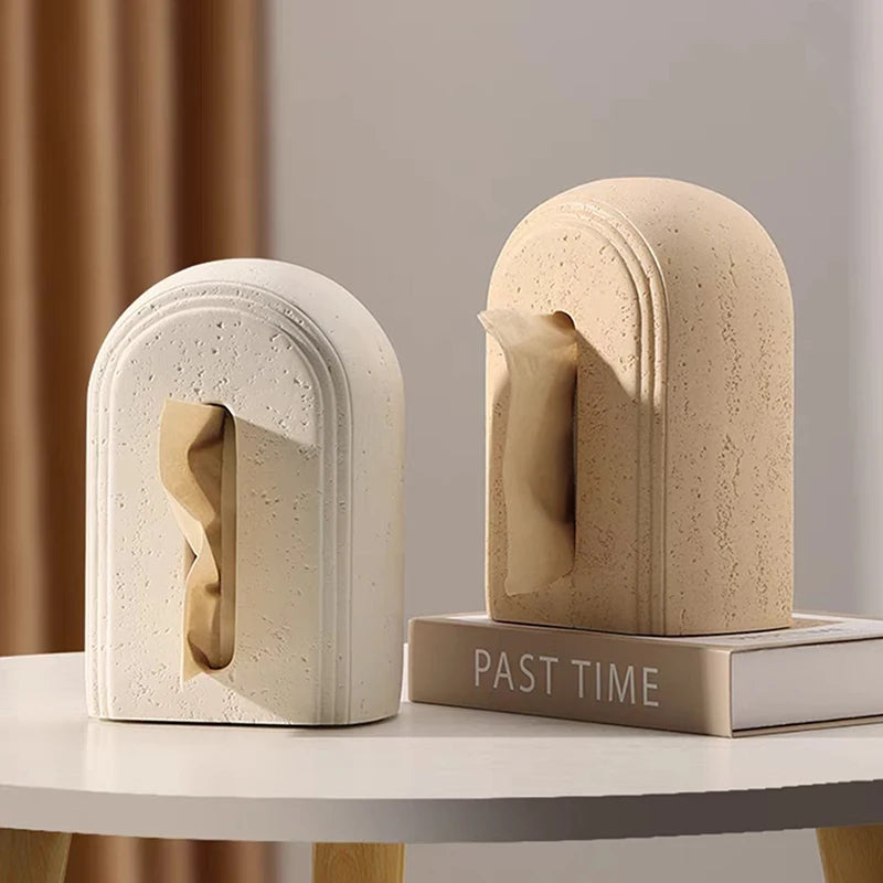 Vertical Tissue Box – Cream Luxe Style